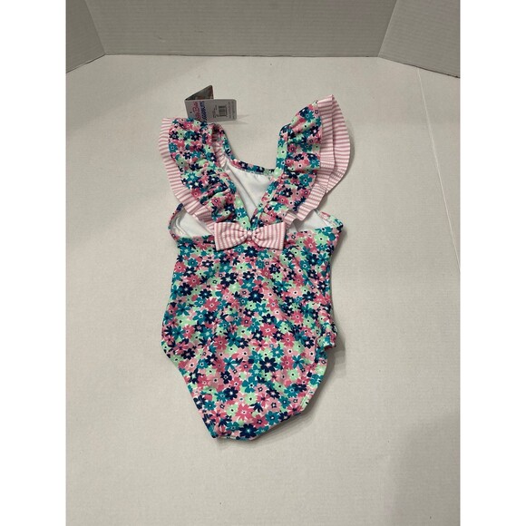 RuffleButts Water Lillies Ruffle V Back Swimsuit Size 4T New With Tags - Picture 5 of 6